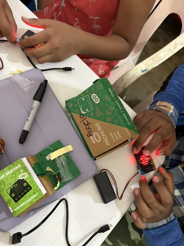 A micro:bit session in progress