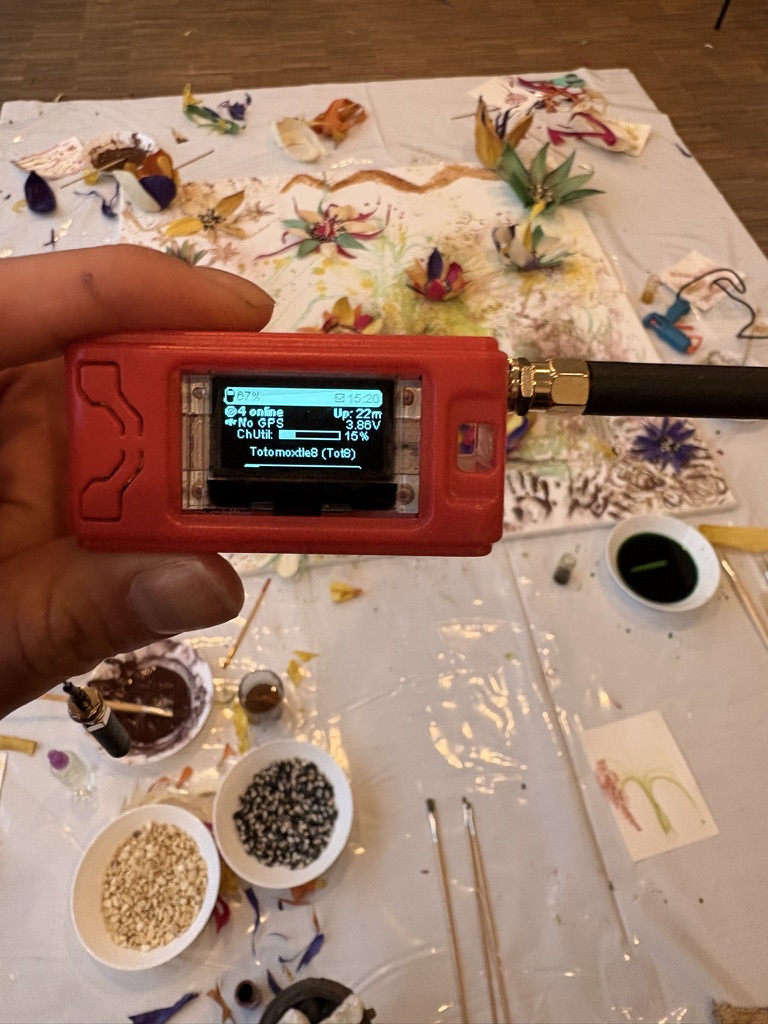 Collective painting taking shape during the ritual